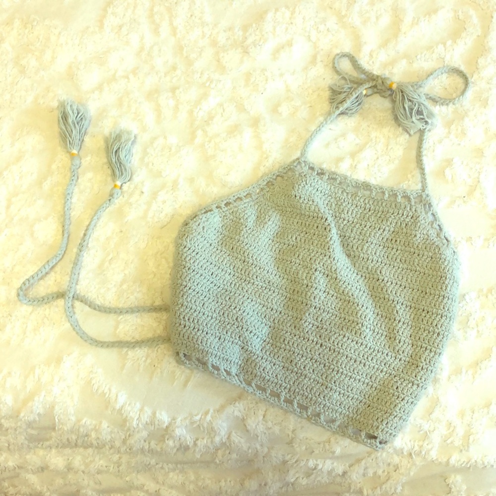 Baby Blue Crochet Crop Top!